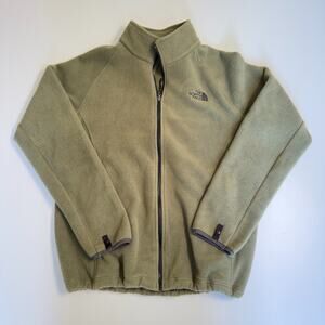 The North Face Men’s Size M Green Full Zip Fleece Jacket Sweater Hiking Trail